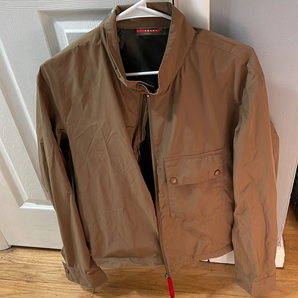 Tan Men’s Prada windbreaker jacket